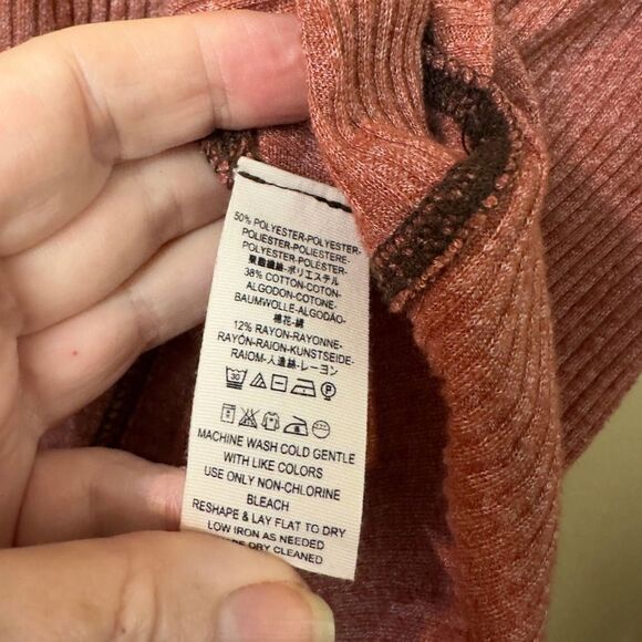 Free People We The Free Londontown Ribbed Thermal Top Size Medium - Picture 11 of 11